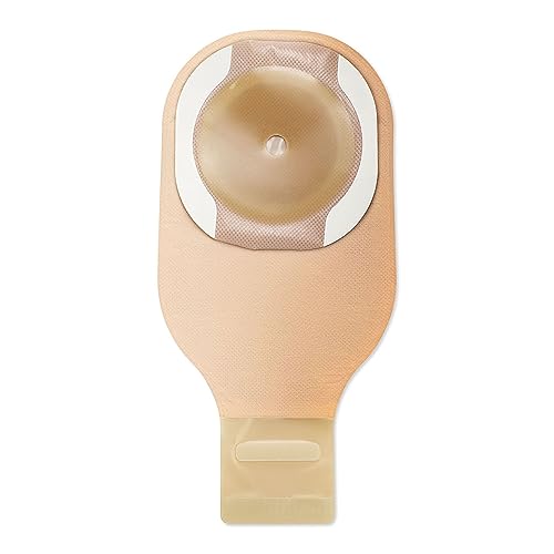 Image of Hollister 8901 CeraPlus Flat 1-Piece 12 inch with Filter Drainable Ostomy Pouching System with Adhesive Border, 10 Pack, Cut-to-Fit up to 2-1 /2 inch (64 mm)- Beige with Viewing Option