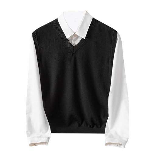 Cambkatl Men's V Neck Sweater Vest - Slim Fit Casual Sleeveless 2025 Fall Stretch Basic Knitted Tank Tops