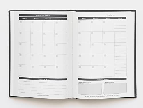 Lauret Blanc Daily Planner and Organizer, Gratitude and Affirmation Journal with Weekly and Monthly Review- A5 Size, Plan for 6 Months, Hardbound (Style 6)