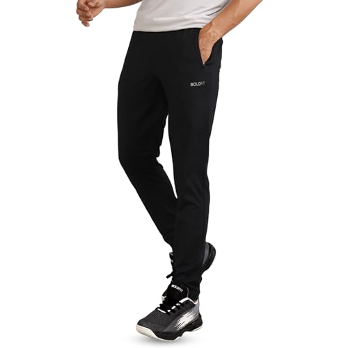 55% OFF on Boldfit Track Pant for Men Slim Fit Joggers for Men for Running, Gym Sports Lower for Men & Boys Summer Track Pants for Men Multipurpose Mens Lower Activewear Trousers, Night Pants for Men -Black