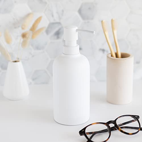 Yew Design Matte White Hand Soap Dispenser For Bathroom And Kitchen, 15Oz #TOP2