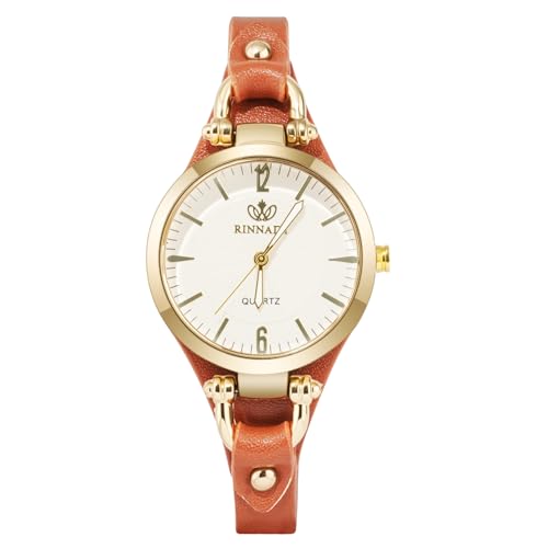 OFFCUP Damenuhr Elegante Armbanduhr Damen Analog Quarzuhr mit Lederarmband, Uhren Damen Einfache Business Klassische Lässig Quarz Uhr Kleideruhr Geschenke für Frauen, 3 Zeiger