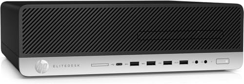 HP EliteDesk 800 G5 SFF PC de bureau, Intel Core i5-8500T, 16 Go de RAM, 256 Go SSD, WiFi, Bluetooth, clavier QWERTY américain, Windows 11 Pro (renouvelé)