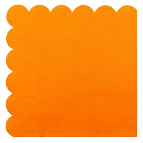 100枚 ペーパーナプキン ディナー 使い捨て ナプキン ディナーテーブル装飾 使い捨てナプキン 折りたたみ 25*25cm (オレンジ, 100枚)