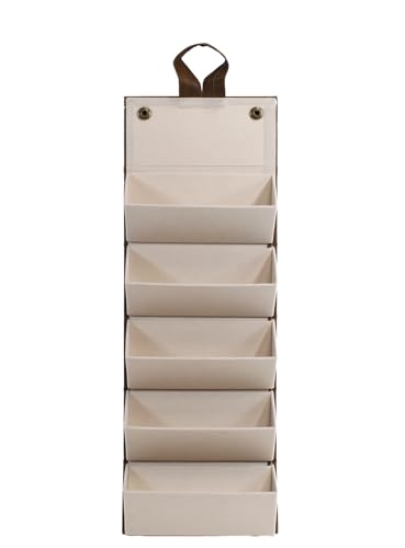 Calabria 5 Slot Light Brown Multiple Sunglasses Organizer Case Holder Travel Faux Leather Hard Shell Wall Hanging Eyeglasses