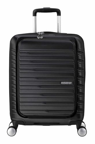 American Tourister Flashline - Spinner S, Handgeck con Cargador Frontal, 55 cm, 34 L, Negro (Sombra Negra)