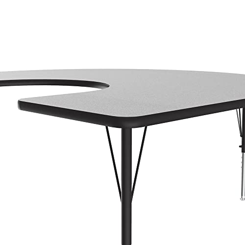 Correll 60x66 Horseshoe EconoLine Classroom Activity Table, Gray Granite Melamine Top, Height Adjustable (19"-29") School Furniture, Made in The USA - Image 3