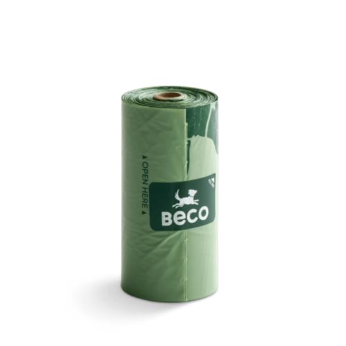 Image of Beco Strong & Large Poop Bags - 120 Bags, 8 Rolls of 15 - Mint Scented - Dispenser Compatible Dog Poo Bags