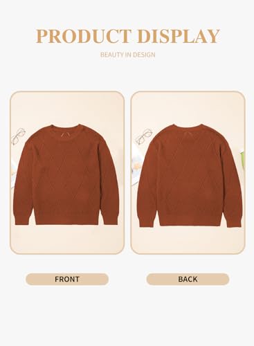 Eytino Plus Size Sweaters for Women Casual Crewneck Long Sleeve Crochet Knit Lightweight Pullover Jumper Tops(1X-5X)4