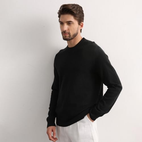 GreenMount Cashmere Sweaters for Men Essential Base Crewneck Long Sleeve Pullover Sweater3