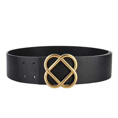 Female Wide Waistband Gold Plum Buckle Belt For Women Decorative Dresses, Suits,Windcoat Waistband For Women