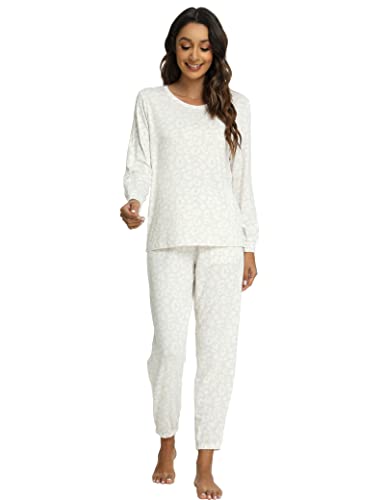 GYS Womens Pajamas Set - Viscose Made from Bamboo, Long Sleeve Sleepwear Tops with Jogger Pants Lounge Pjs Sets3
