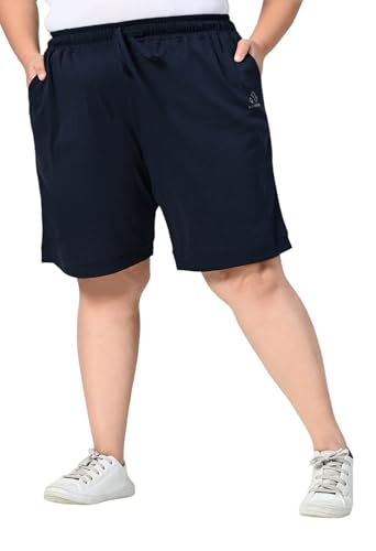 Image of Women's Plus Size Bermunda Shorts | Knee Length Cotton Short | Half Pants for Womens