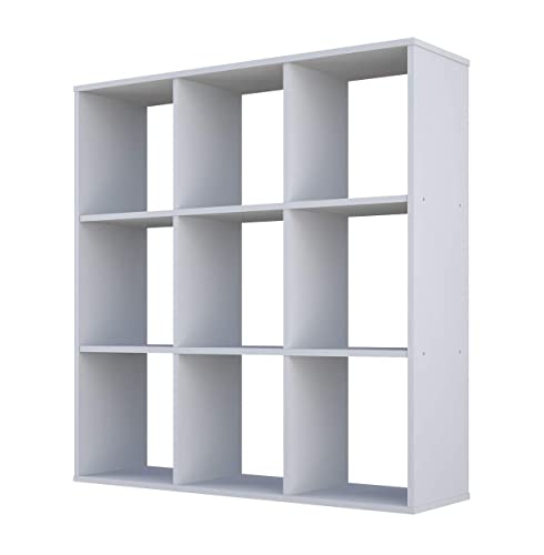 Polini Home Separador de ambientes Estante para Libros Blanco 9 Compartimentos, 1694.9