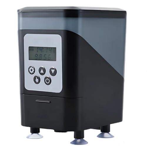 Texvora Comedero automático para peces, Aquarium X1 Pro, pantalla LCD, 450 ml, dispensador ajustable, 3 tomas, compatible con peces/tortugas, ventosas Texvora Comedero automático para peces, Aquarium X1 Pro, pantalla LCD, 450 ml, dispensador ajustable, 3 tomas, compatible con peces/tortugas, ventosas