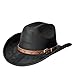 WaiHeikki Unisex Casual Cowgirl Hat Fashion Wide Brim Western Outdoor Cap for Women Men (Black, ONE Size)