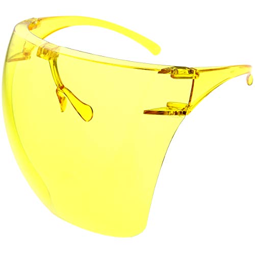 Image of zeroUV - Protective Face Shield Full Cover Visor Glasses /Sunglasses (Anti-Fog /Blue Light Filter) (Yellow)