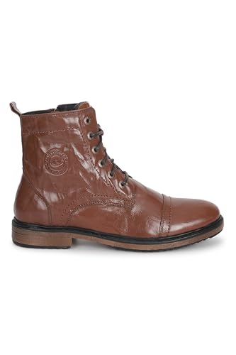 Image of Allen Cooper Crumbled Leather Boots For Men