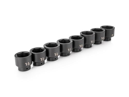 Image of TEKTON 1 /2 Inch Drive Impact Socket Set, 8-Piece | SID92004 | (1-9 /16 - 2 in.), Shallow, 6-Point