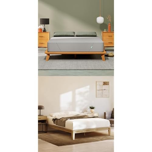 Siena 10” Twin Mattress with Bamboo Bed Frame - Natural Color - Medium Firm Memory Foam - Premium Pressure Relieving Layers - Easy Tool Free Set Up - Holds Up to 800 Pounds