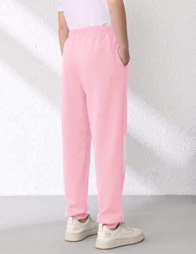 Girls' 3 Pack Sweatpants Kids Cotton Elastic Waisted Joggers Athletic Pants with Pockets 4-12 Years4
