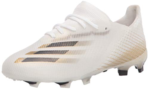 adidas Boy's X GHOSTED.1 Soccer Shoe, White/Black/Gold Melange, 6 Little Kid