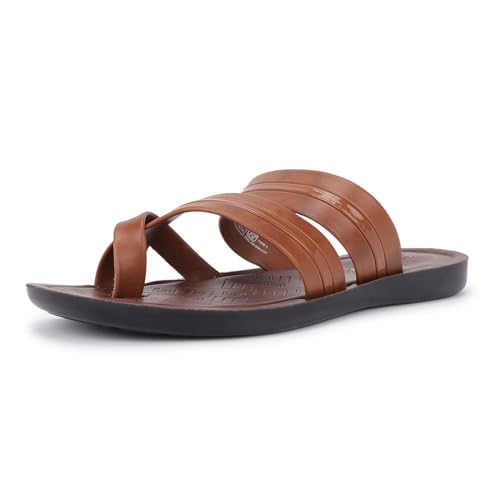 Image of FLITE PUG-176 Men's Slippers Black Tan | Lightweight EVA Sole Anti-Skid Flip Flops | Comfortable Casual Chappal for Men Indoor Outdoor
