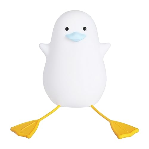 Lámpara de noche de silicona con forma de pato azul miniatura 1