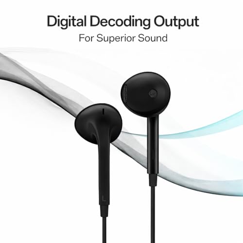 Image of Oppo Type-C Half-in-Ear Wired Earbuds,14.2mm Dynamic Coil, with Multi-Function Remote-MH136 (Black)