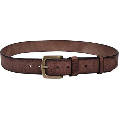 Jack&Chris Genuine Leather Dress Belt for Men 37mm Classic Buckle Casual Belt for Jeans4
