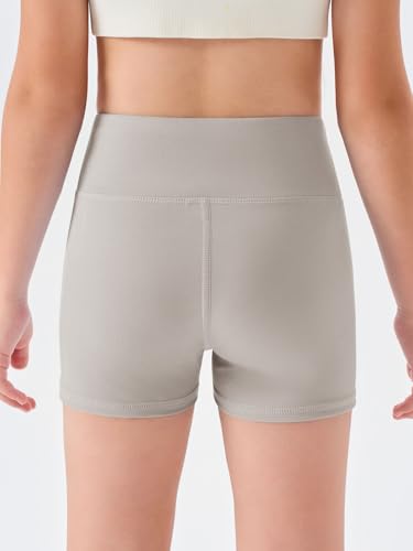 Image of Haloumoning Girls Athletic Shorts Kids High Waisted Yoga Dance Biker Shorts Comfy Gymnastics Shorts 5-14Y