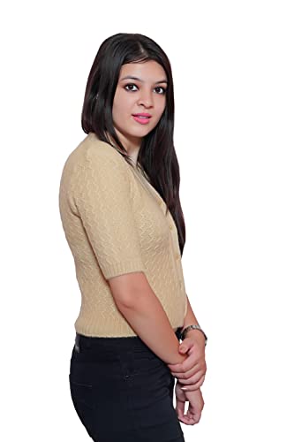 Image of Women's Hosiery Woolen Solid Half Sleeve Sweater Blouse