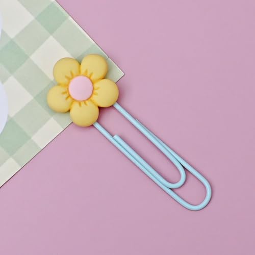 フラワーペーパークリップ ブックマーク ラージサイズ ペーパークリップ クリエイティブファイルクリップ かわいいしおり カラフル メタルペーパークリップ 装飾ファイルクリップ オフィス用品 教師や生徒へのプレゼント 12個