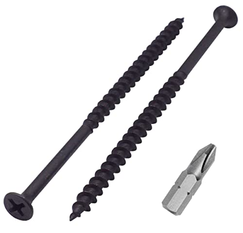 SKIR'CO Lot de 100 Vis à Bois 4,8 x 100 mm - Finition Phosphatée Noire Pour Cloison Sèche, Tête Cruciforme, Plaque de Plâtre