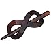 Parcelona French Infinity Brown Shell Bun Cover Hair Slider Pin Thru Barrette Clip with Stick