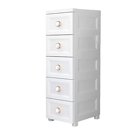 Gabinete de almacenamiento de 20 cm de ancho con ranura tipo cajón ultra estrecho para baño, cocina, dormitorio, mesita de noche, sofá de plástico (color: blanco, tamaño: 3 capas)