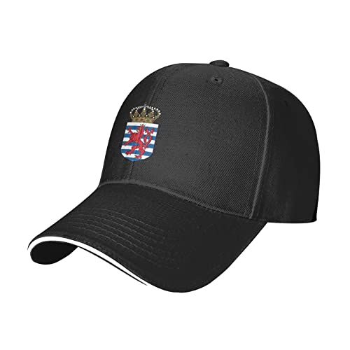 Oudrspo Casquette Armoiries du Luxembourg pour Hommes Femmes Casquette, Casquettes de Baseball Casual Sandwich, Libre d'Ajuster La Taille du Cap Noir