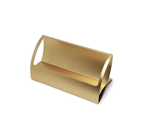 WLQ Escritorio caja de tarjeta de negocio Ideas titular tarjetero de escritorio tarjeta de visita metal de la personalidad (Color : Gold)