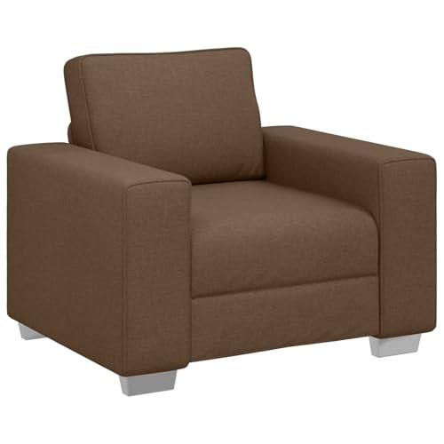 Fauteuil canapé Marron Moderne en Tissu 100 cm avec Assise Confortable Design Respirant Durable pour Salon séjour Bureau Studio scandinave Vintage