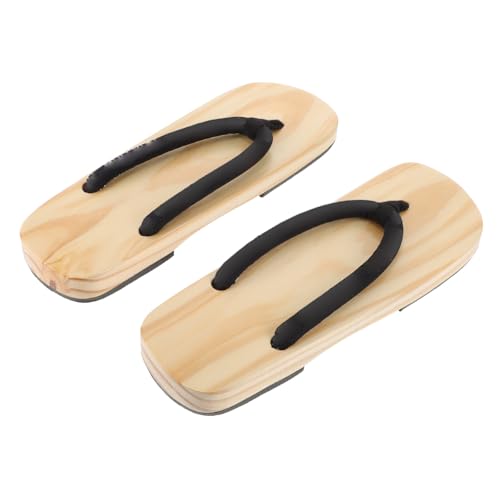 Sandalias Geta japonesas de madera de pino negro para hombre en talla 42