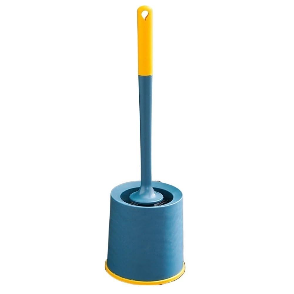 Toilet Brush and Holder Household Toilet Brush Bathroom Punch-free Long Handle Cleaning Set(Blue)