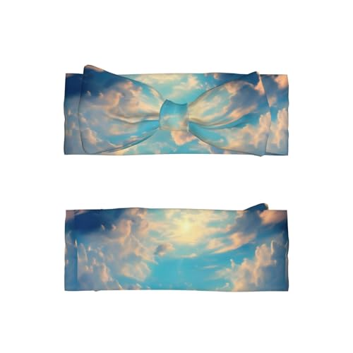 Cloudy Sky Baby Bow Headband. Comfortable baby headband, suitable for daily wear and photo props.2