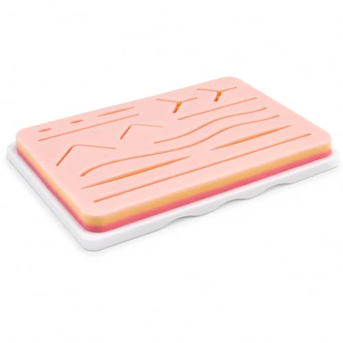 Medarchitect Suture Pad, 3-Layer Silicone Practice Pad with Anti-Slip Base