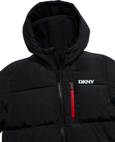 DKNY Boys Winter Coat - Heavyweight Water Resistant Fleece Lined Insulated Quilted Boys Puffer Jacket with Hat3