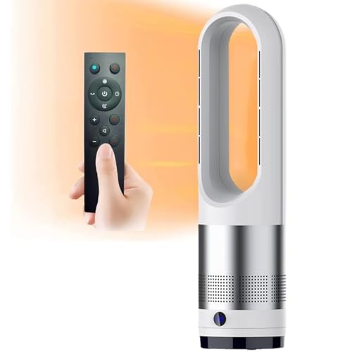 MGHRUEWH Ventilatore A Torre Caldo E Freddo con Telecomando, Ventilatore Riscaldante da 1400 W, 8...