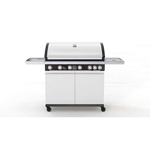 The Alabama 6 Burner Gas BBQ in Gloss White with Free BBQ Cover