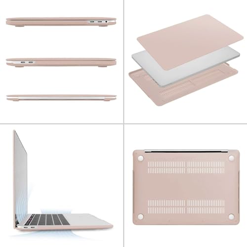 Image of MOSISO Compatible with MacBook Pro 13 inch Case M2 2025, 2024, 2023, 2022-2016 A2338 M1 A2251 A2289 A2159 A1989 A1708 A1706, Plastic Hard Shell&Keyboard Cover&Screen Film&Storage Bag, Camel