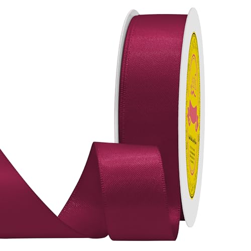 Image of Double Face Beauty Red Satin Ribbon 7 /8 inch X 25 Yards Polyester Beauty Red Ribbon for Gift Wrapping Very Suitable for Weddings Party Hair Bow Invitation Decorations and More