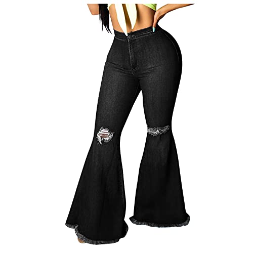 Pantalon noir sexy évasé avec fermeture éclair pour sculpter la silhouette