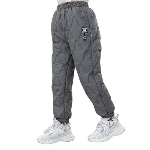 Generisch Warme Schneehose für Kinder mit Fleecefutter als Bequeme Winterbekleidung Activewear für Jungen Winterhose Weites Bein Freizeithose Elastische Taille Thermohosen